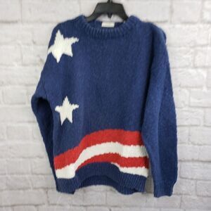 BD Baggies Hand-Knit  Over-Sized Sweater Patriotic